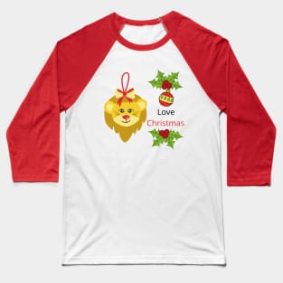 Cute love christmas lion Baseball T-Shirt